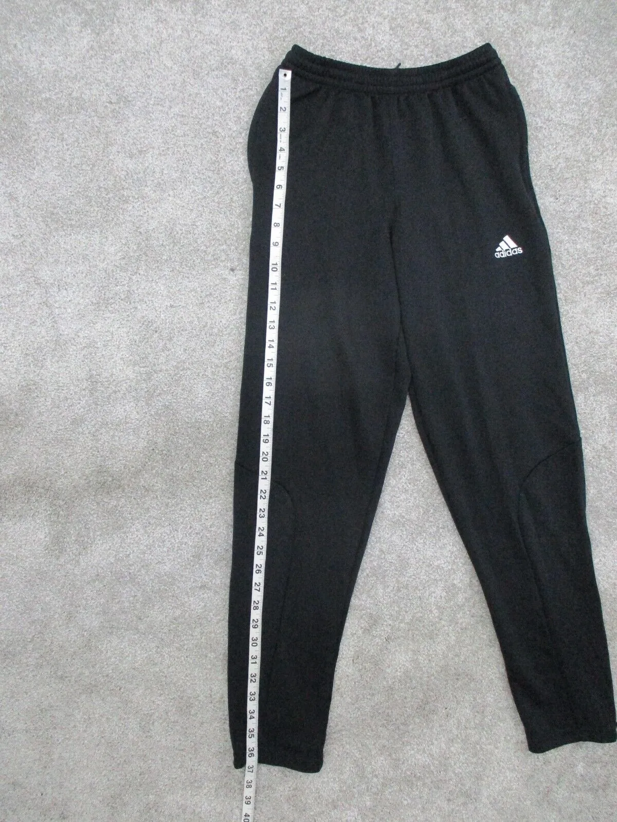 Adidas Jogger Pants Youth Girls Large Black Mid Rise Activewear Running Pant