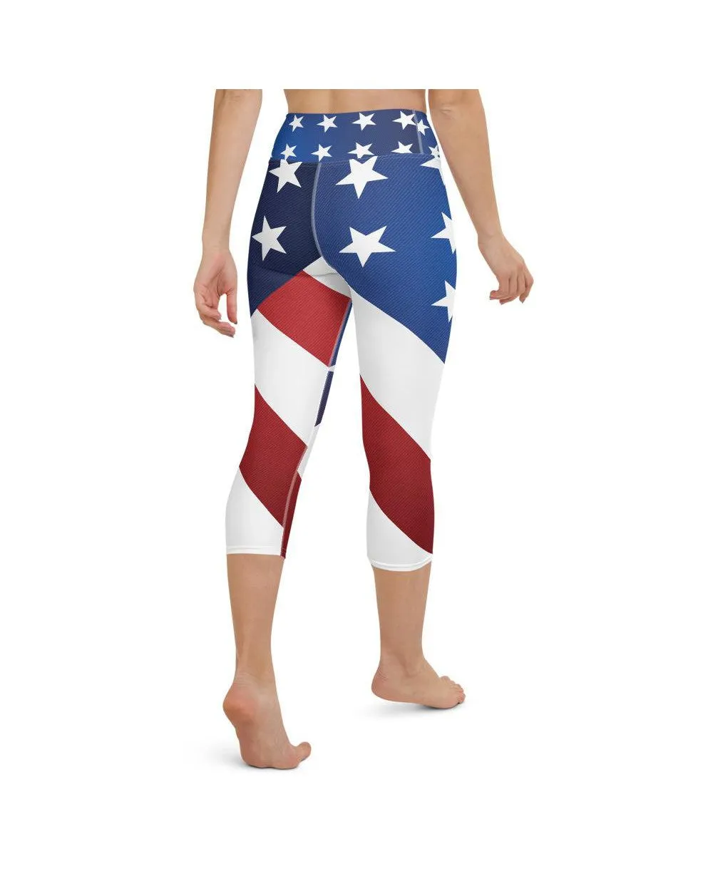 American Flag Yoga Capris