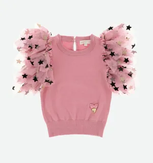 Angel's Face Girls Nakita Star Knitted Top In Tea Rose