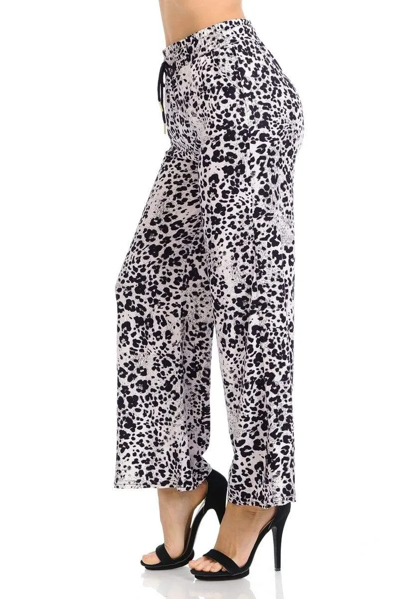 Auliné Collection Womens High Waisted Loose Wide Leg Drawstring Palazzo Pants