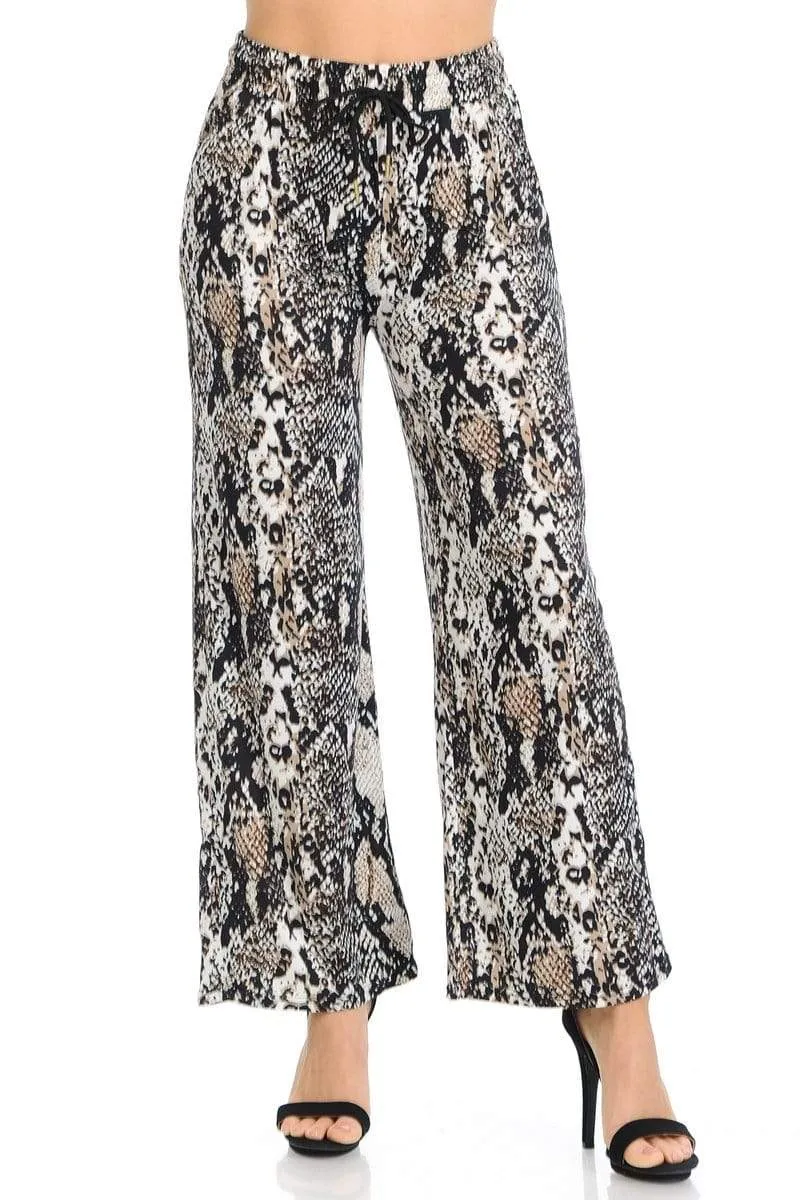 Auliné Collection Womens High Waisted Loose Wide Leg Drawstring Palazzo Pants