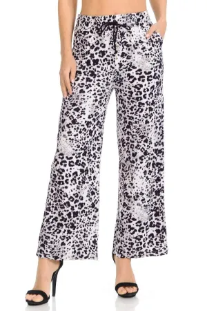 Auliné Collection Womens High Waisted Loose Wide Leg Drawstring Palazzo Pants