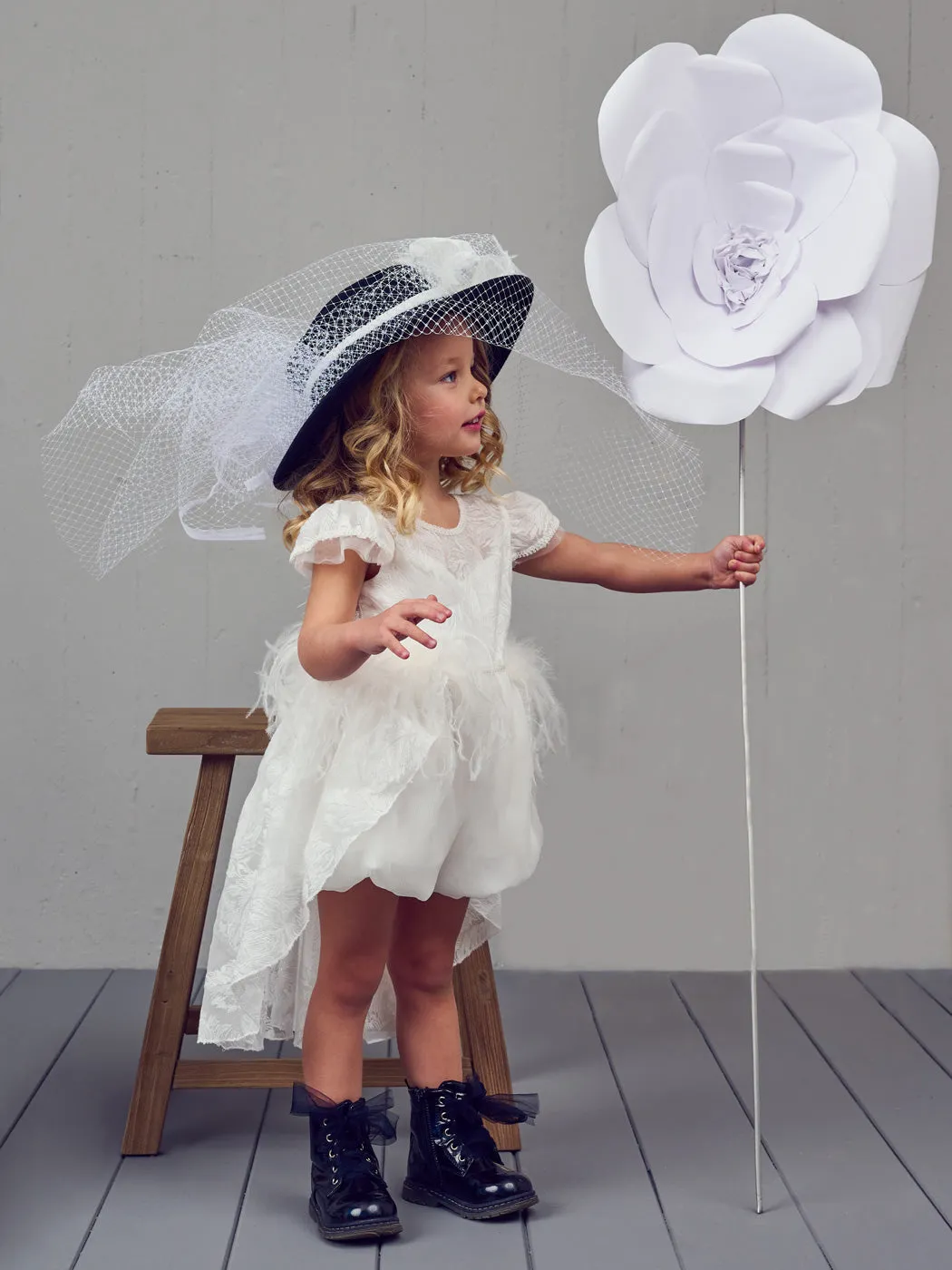 Baptism Silk dress with bloomer Pants - ZOZA