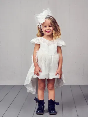 Baptism Silk dress with bloomer Pants - ZOZA