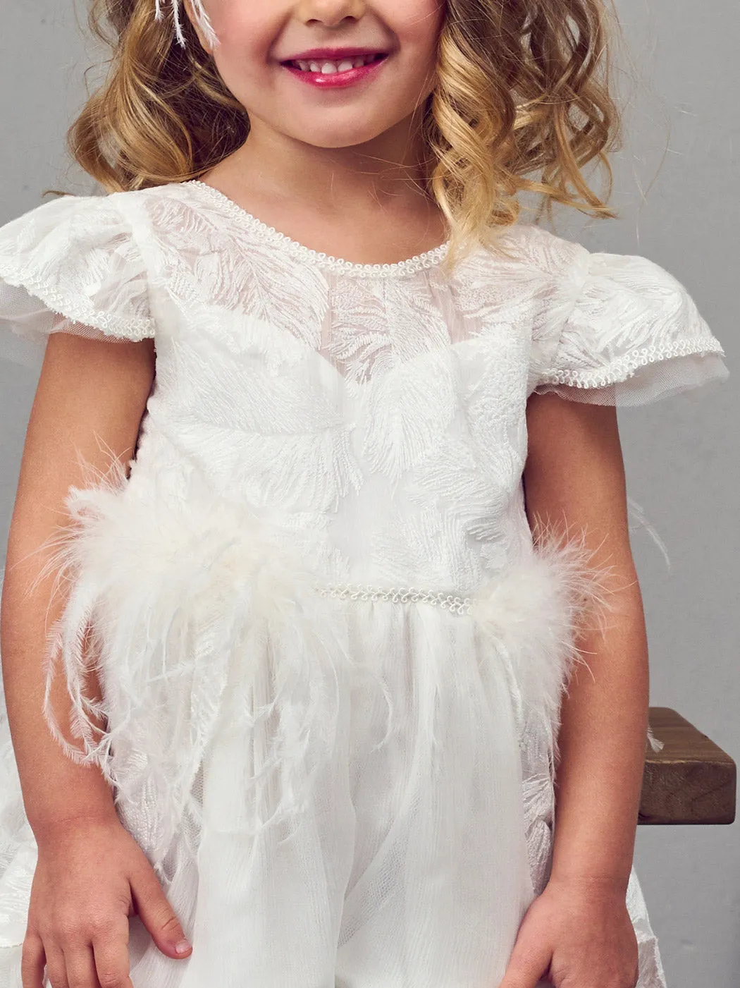 Baptism Silk dress with bloomer Pants - ZOZA