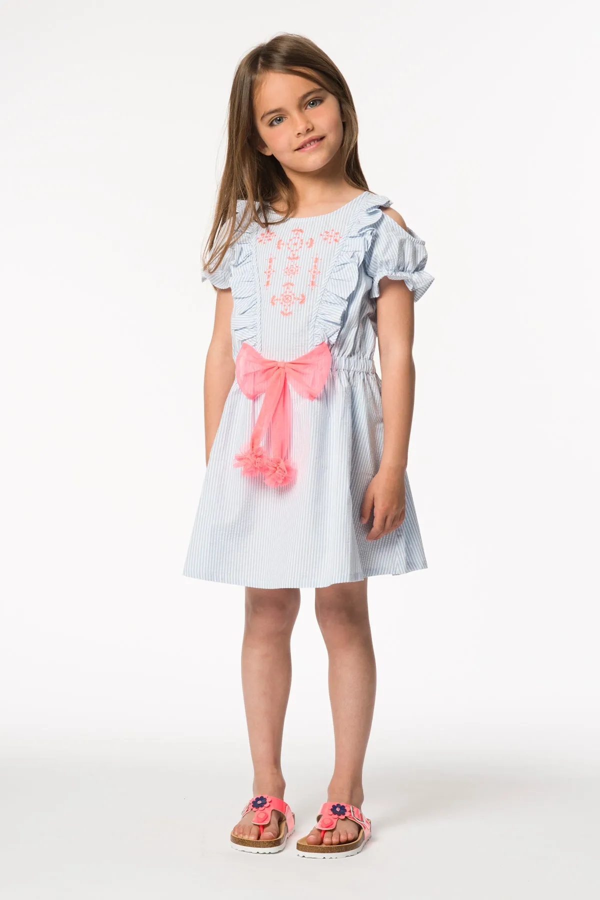 Billieblush Blue Stripe Girls Dress