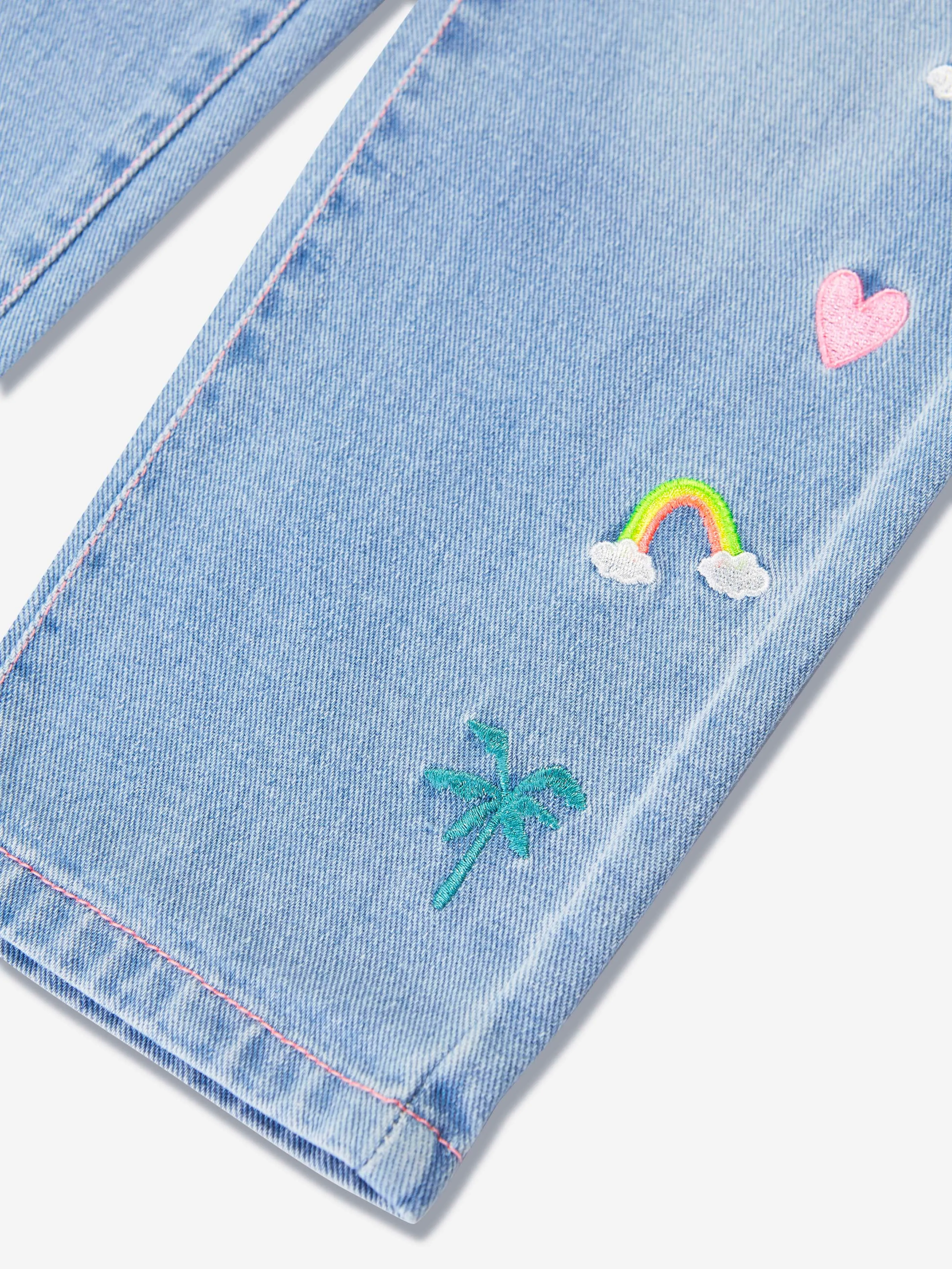 Billieblush Girls Embroidered Jeans in Blue