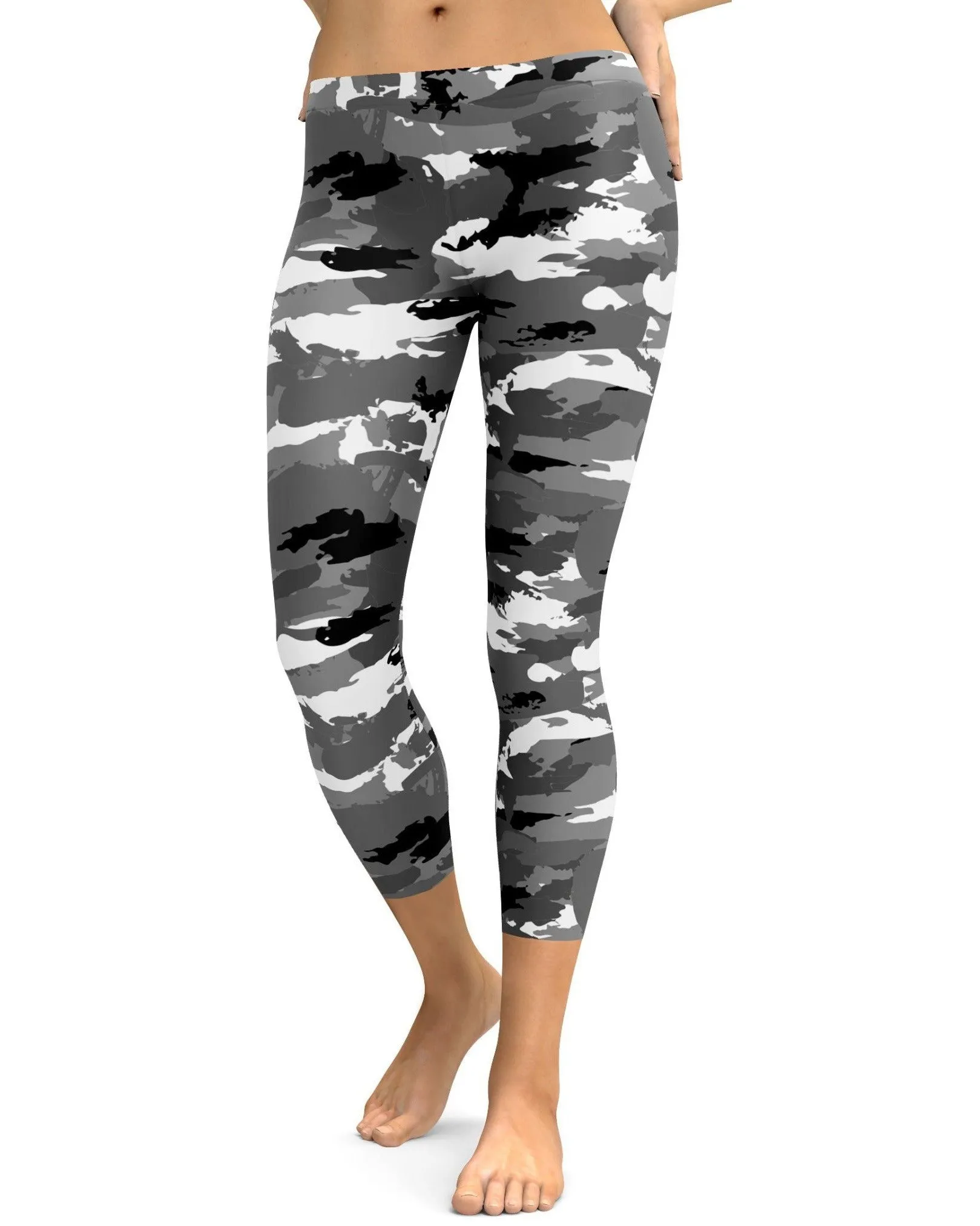 Black & White Camo Capris