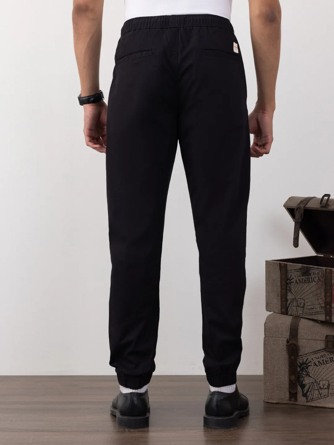 Black Plain Jogger Pants