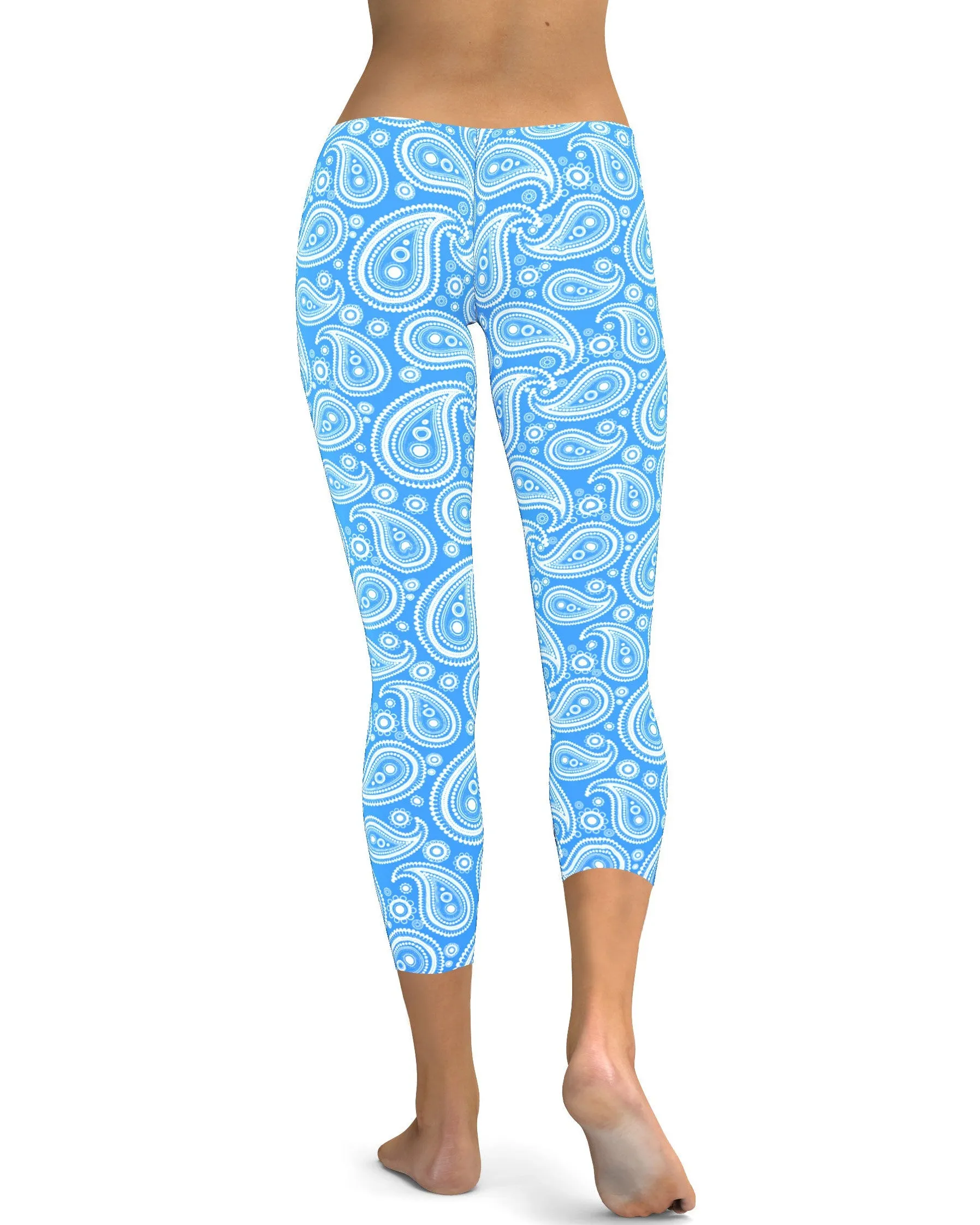 Blue & White Paisley Capris