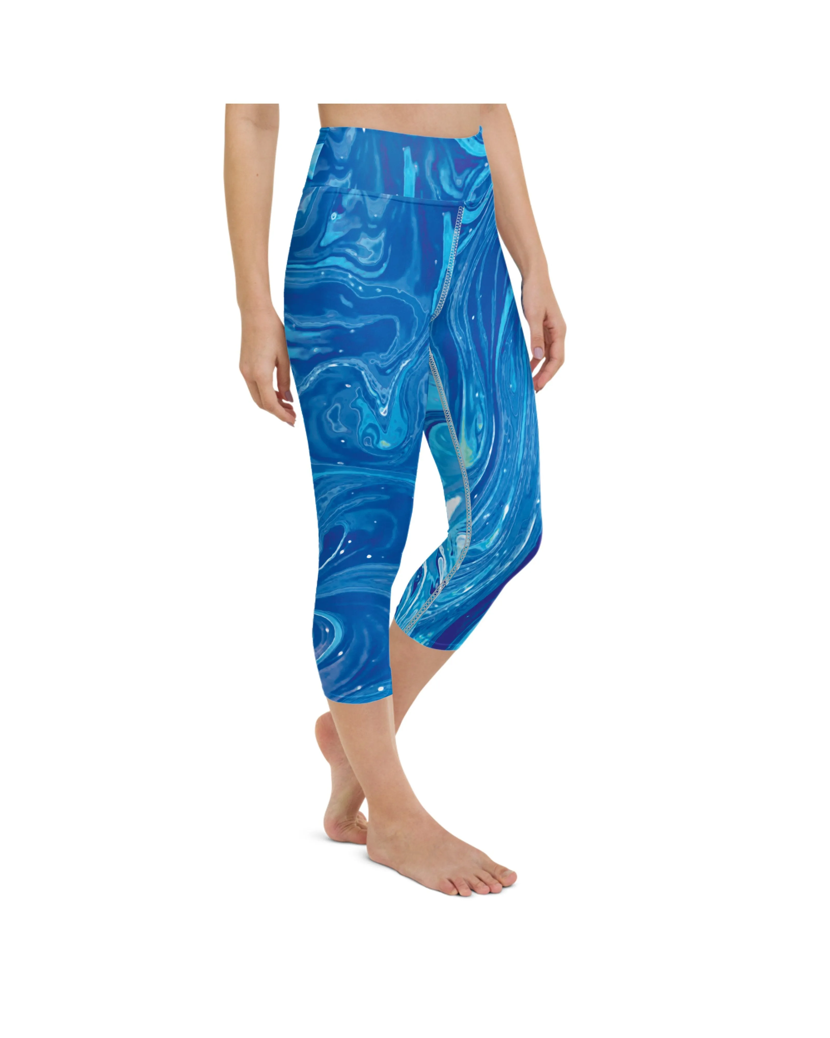 Blue Swirl Yoga Capris