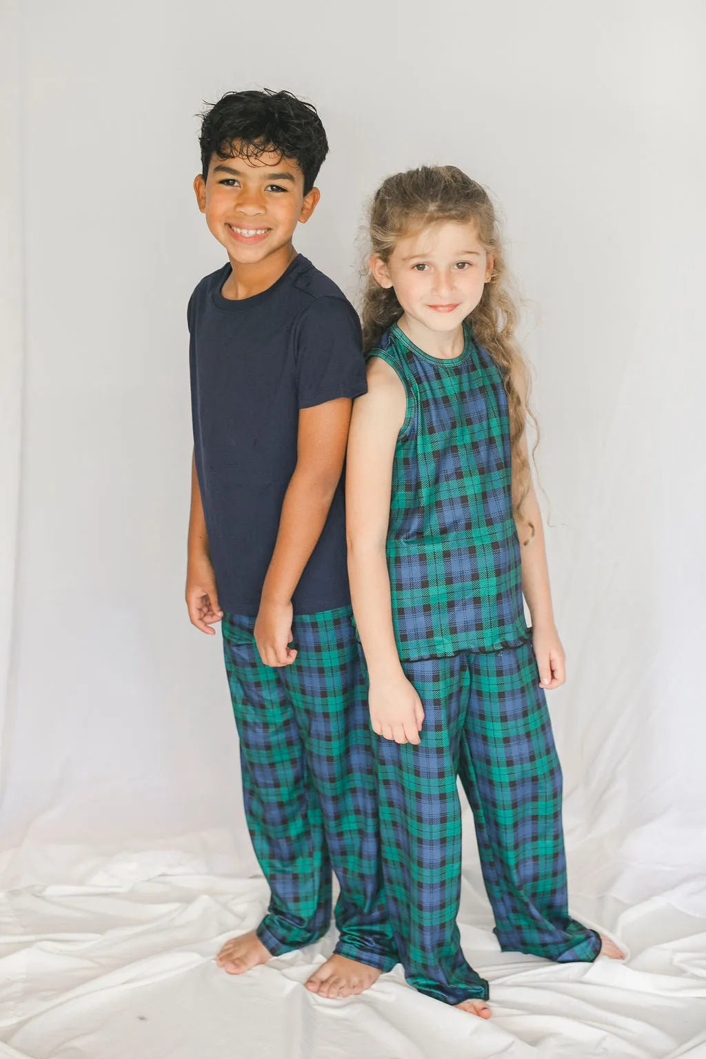 Boy's Cozy Green Plaid Pajama Pant