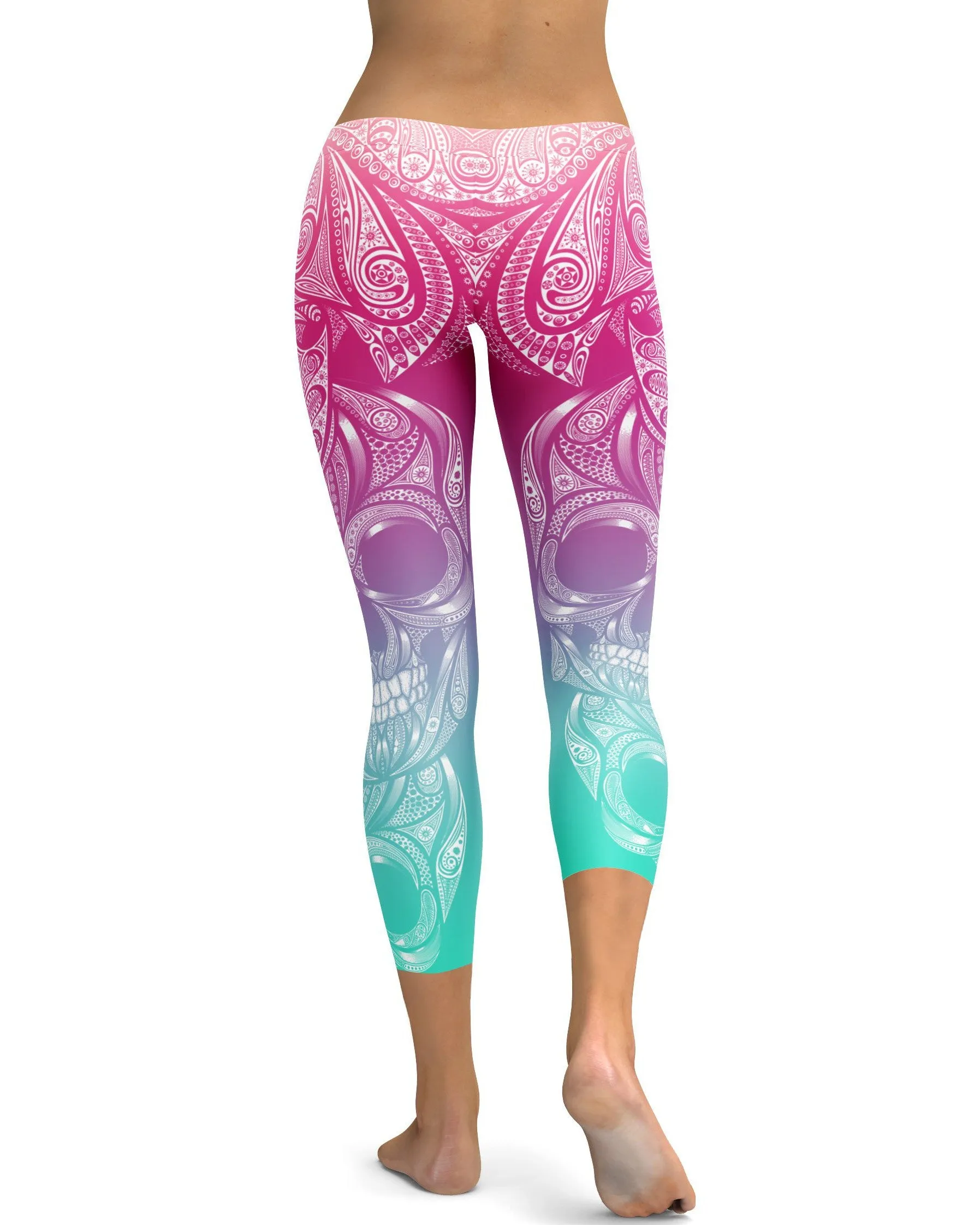 Bright Ornamental Skull Capris