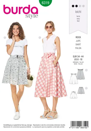 Burda Pattern 6319 Misses' bell shaped skirt