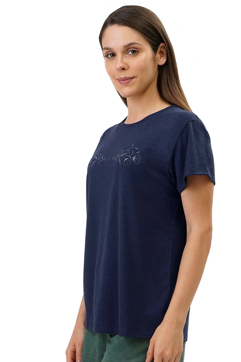 Cotton Blend Sleep T-shirt - Navy