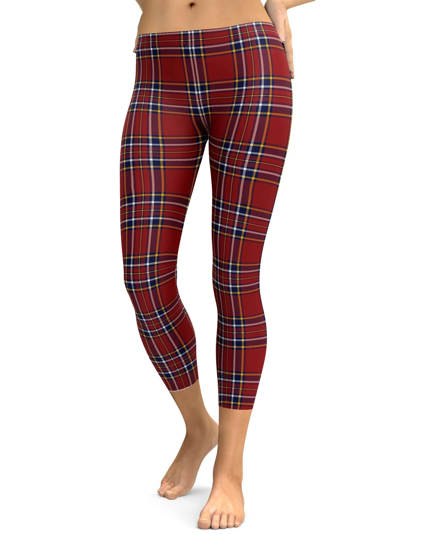 Deep Red Tartan Capris