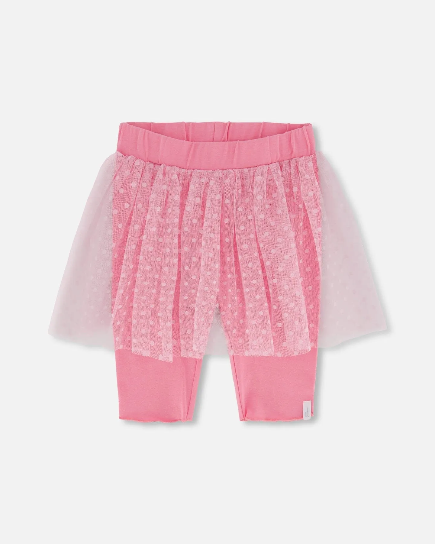 DPD Biker Short with Mesh Tulle Skirt Overlay in Pink