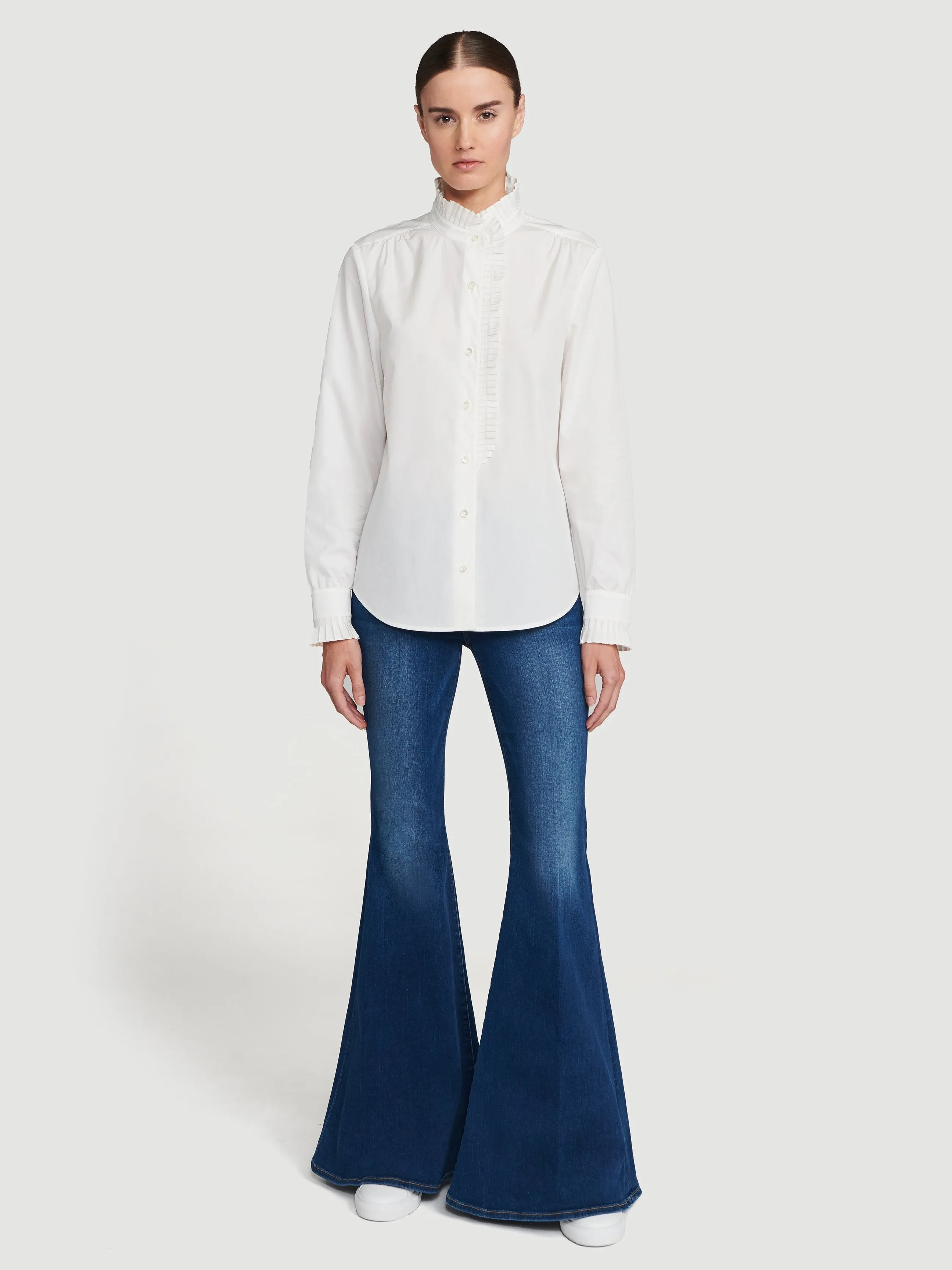 Easy Pleated Top -- Blanc