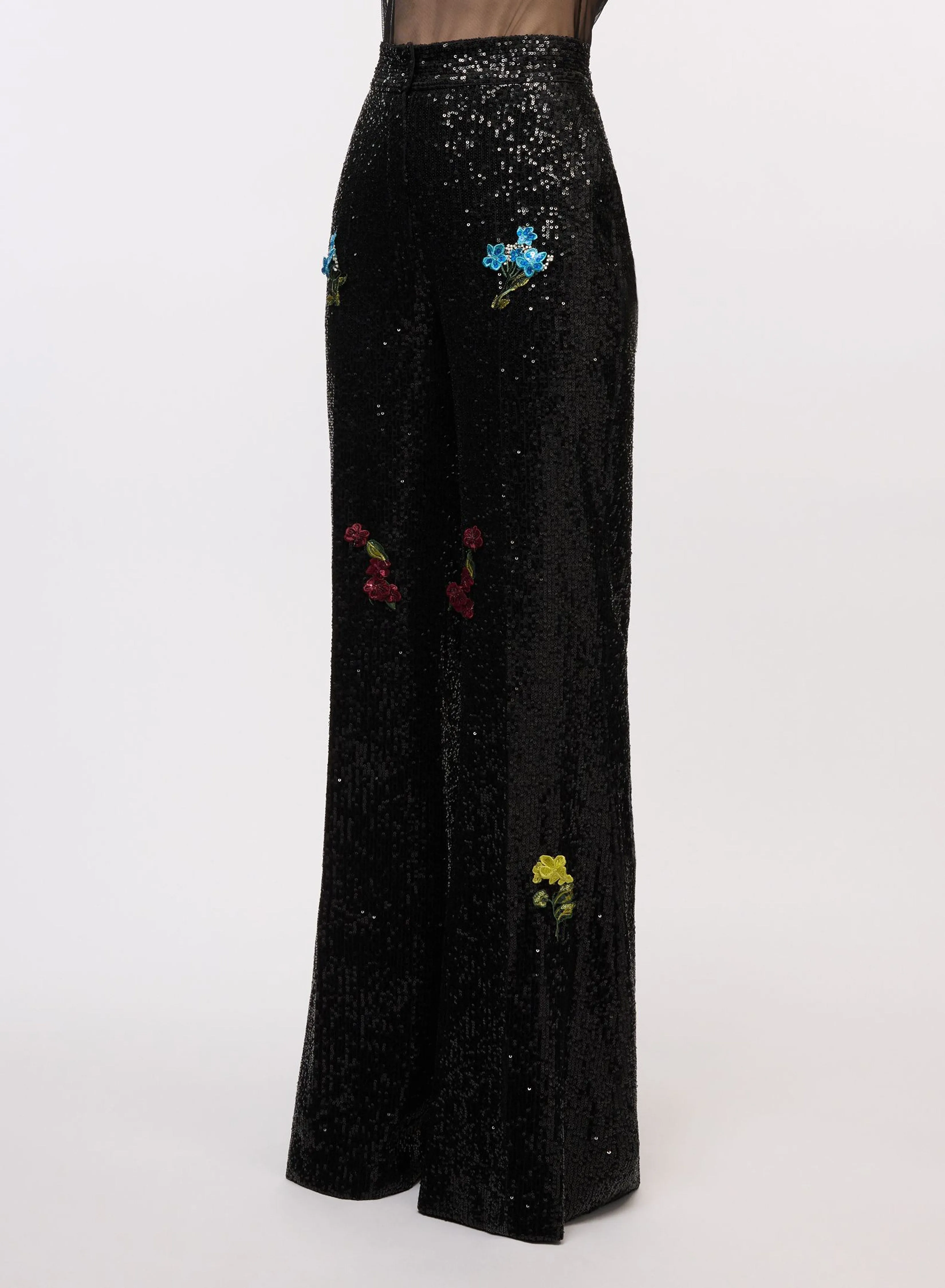 Embroidered Sequin Pants