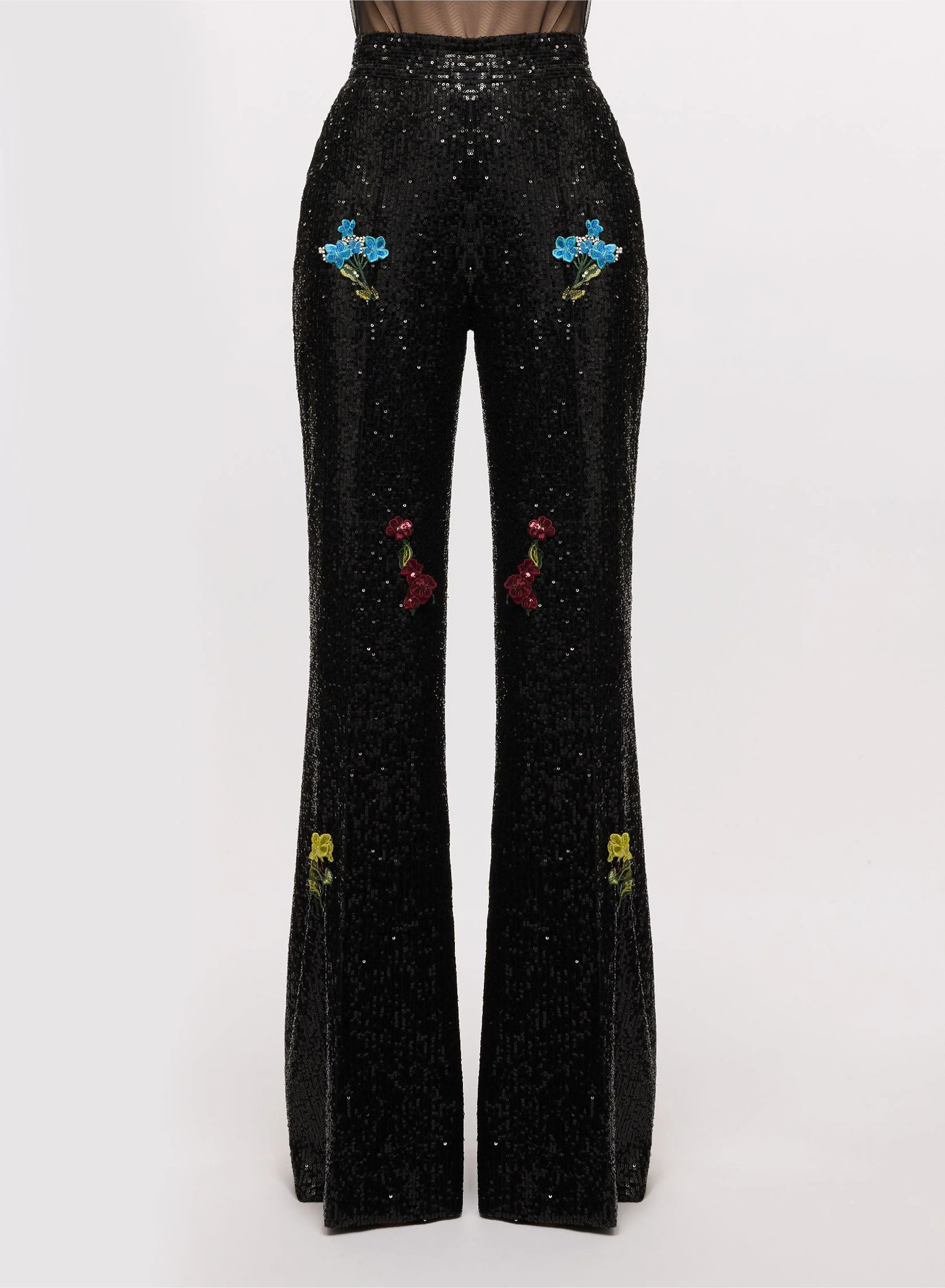 Embroidered Sequin Pants