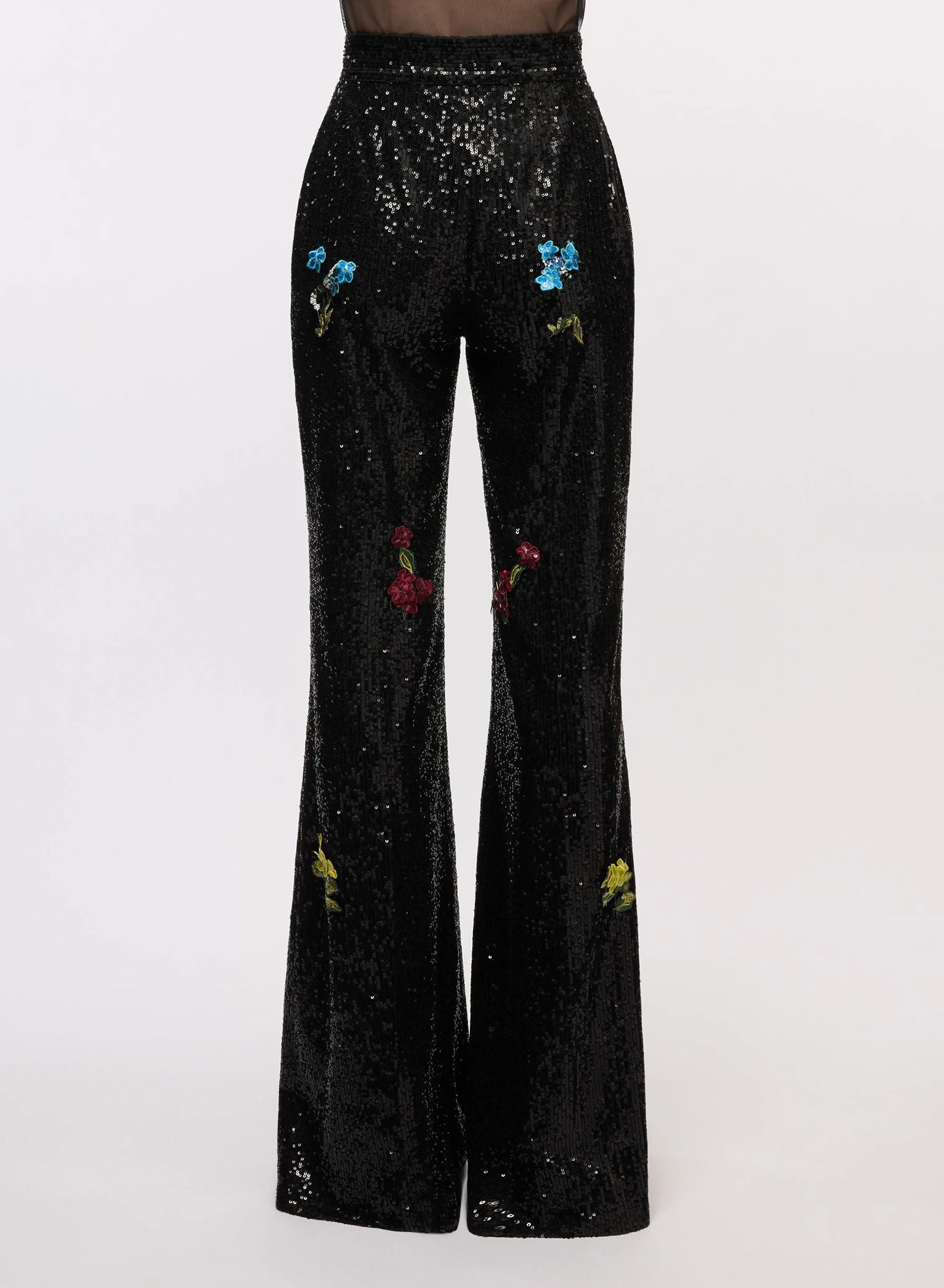 Embroidered Sequin Pants