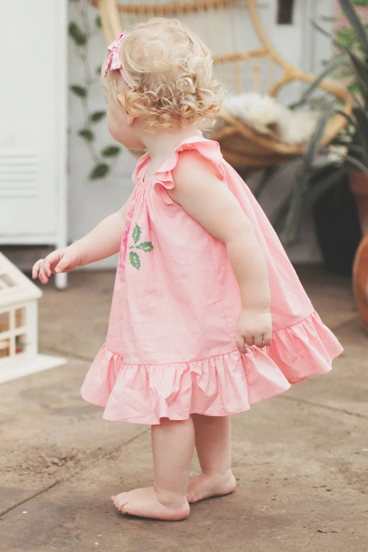 Everbloom Pippa Baby Girls Dress Set - Peach