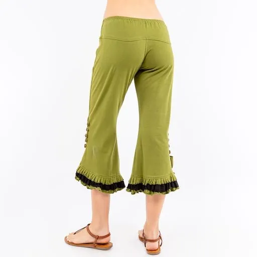 Fabulous Capri Pants ~ Button Details ~ Black, Olive or Plum