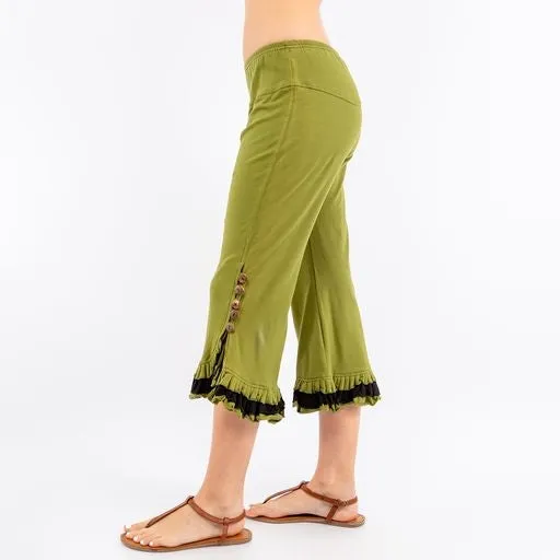 Fabulous Capri Pants ~ Button Details ~ Black, Olive or Plum