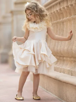 First Dance Ruffle Lace Tulle Dress