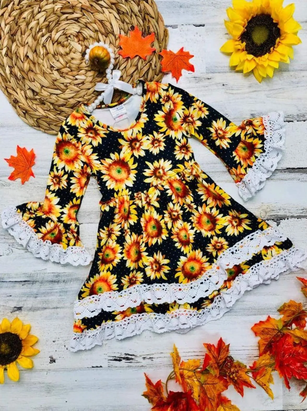 Full Of Sunshine Tiered Crochet Ruffle Dress