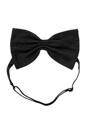 Gathered Bow Baby - Black Denim