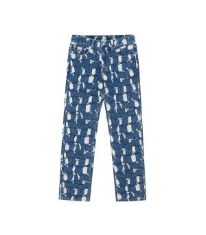 GATOR CAMO DENIM PANTS - BLUE