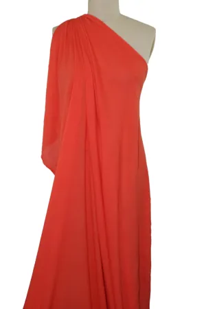 Gauzy Stretch Rayon Crepe - Spicy Coral