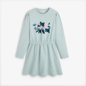 Girls' blue long sleeve dress