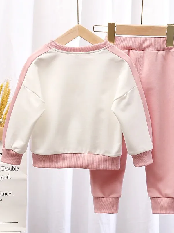 Girls Daisy Duck Inspired Loungewear Joggers Set