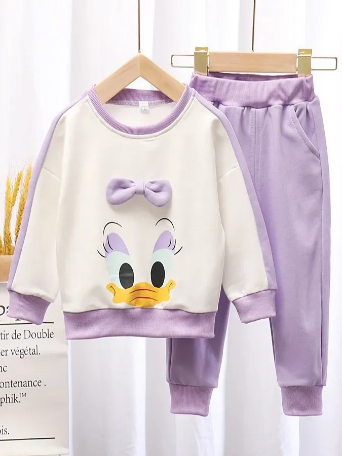 Girls Daisy Duck Inspired Loungewear Joggers Set