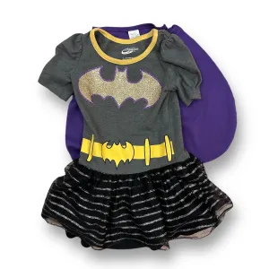 Girls DC Size 2T Gray & Purple Batgirl Tulle Dress with Cape