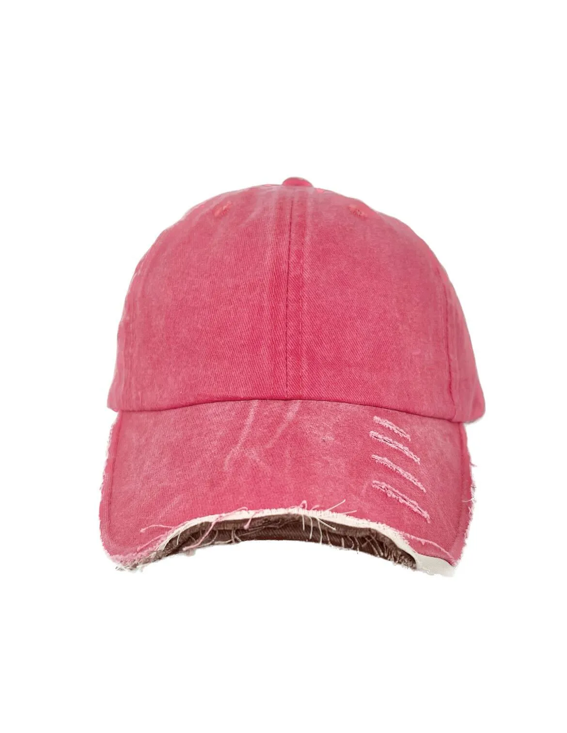 GIRLS Distressed Bright Red Hat