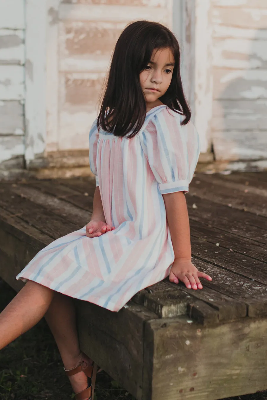 Girls Dress Beet World Cece Pastel Stripe