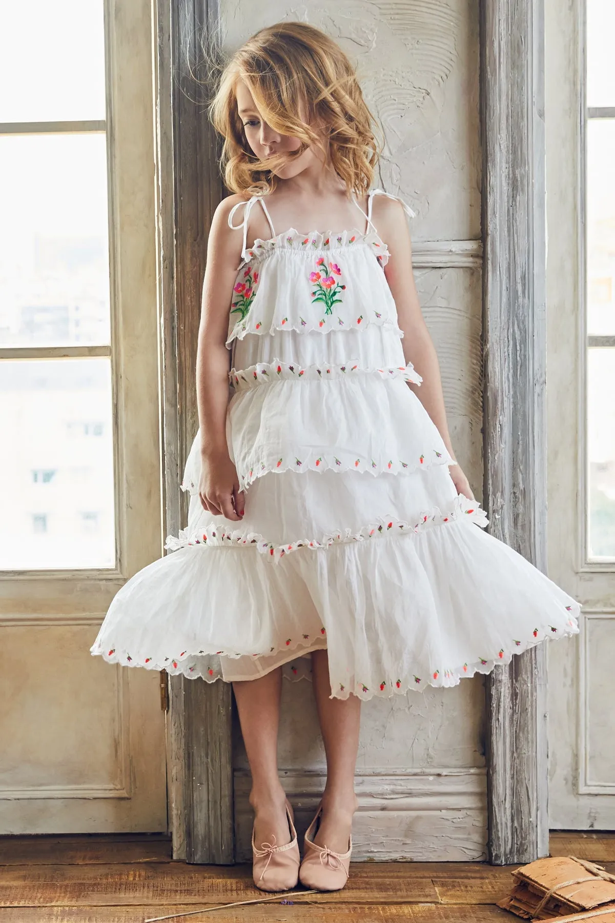 Girls Dress Nellystella Luna - Bright White