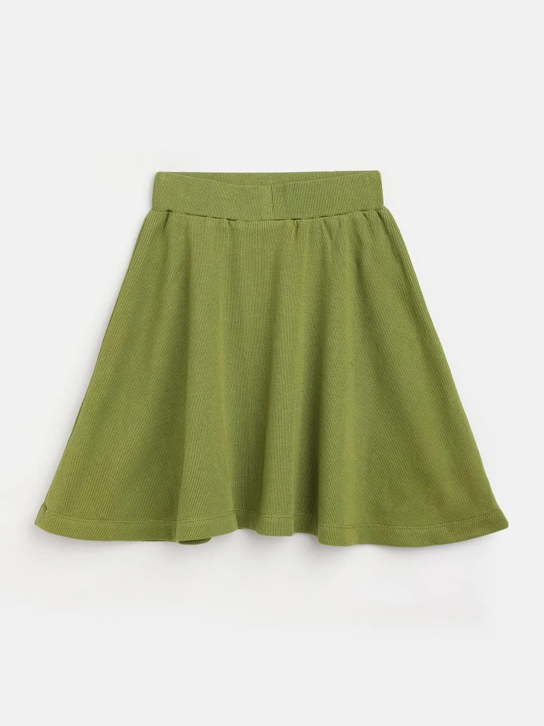 Girls Green Rib Skater Skirt - Lyush Kids