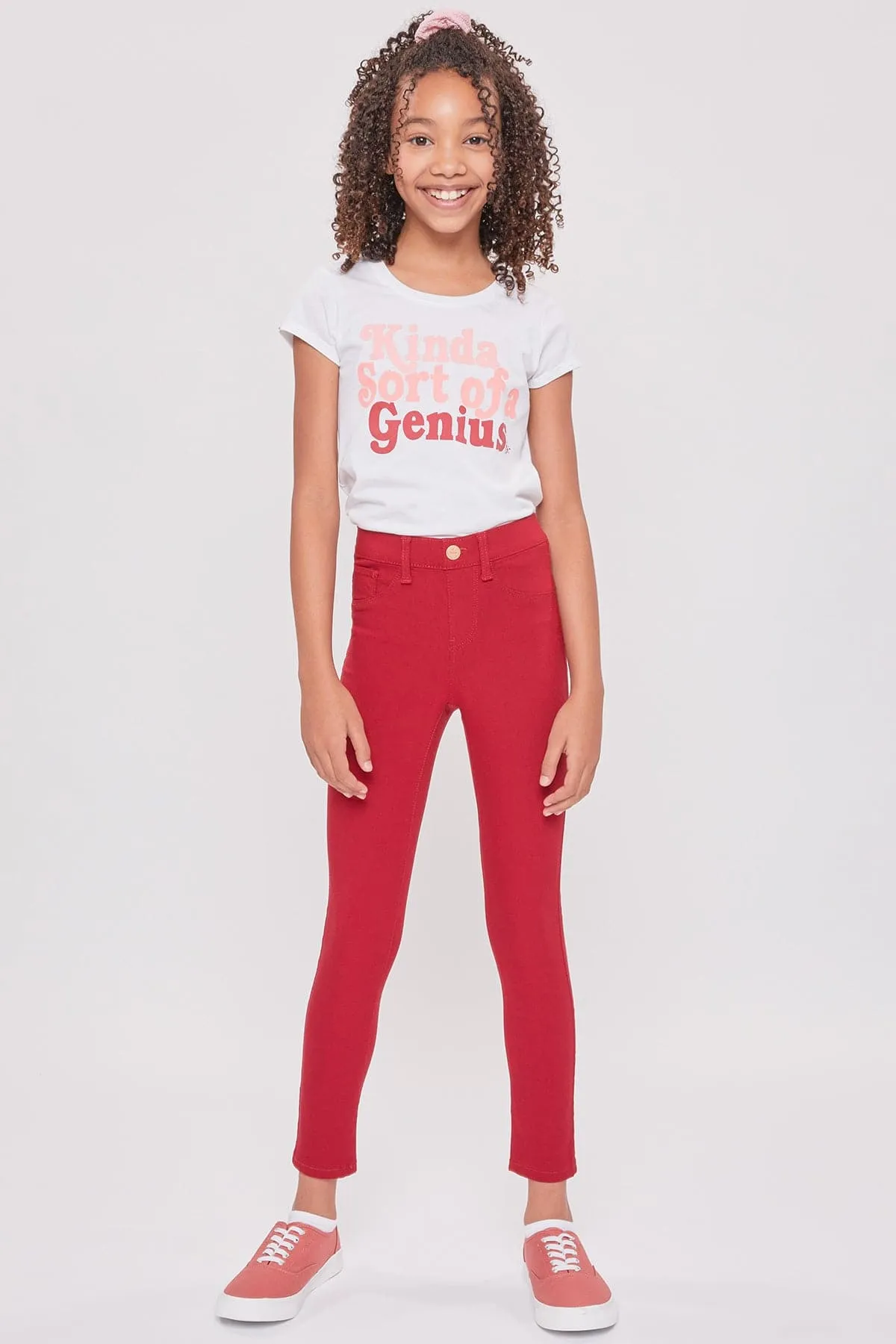 Girls' Stretch Skinny School Color Pants