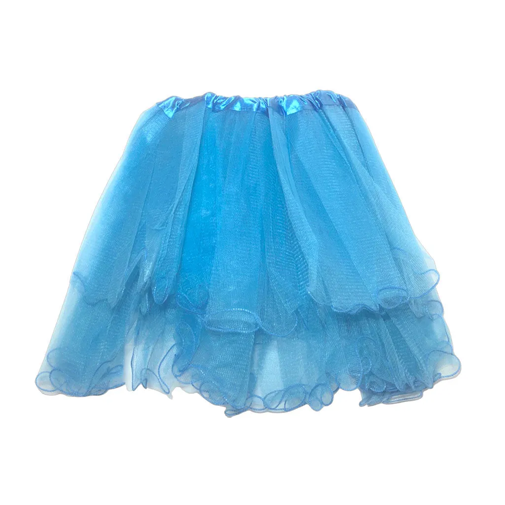 Girls Two Layered Tulle Tutu - Blue 30cm