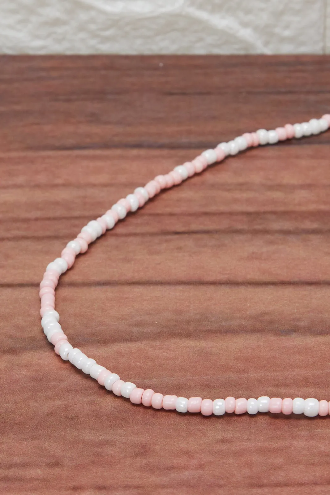 Girls White And Pink Embellished Necklace