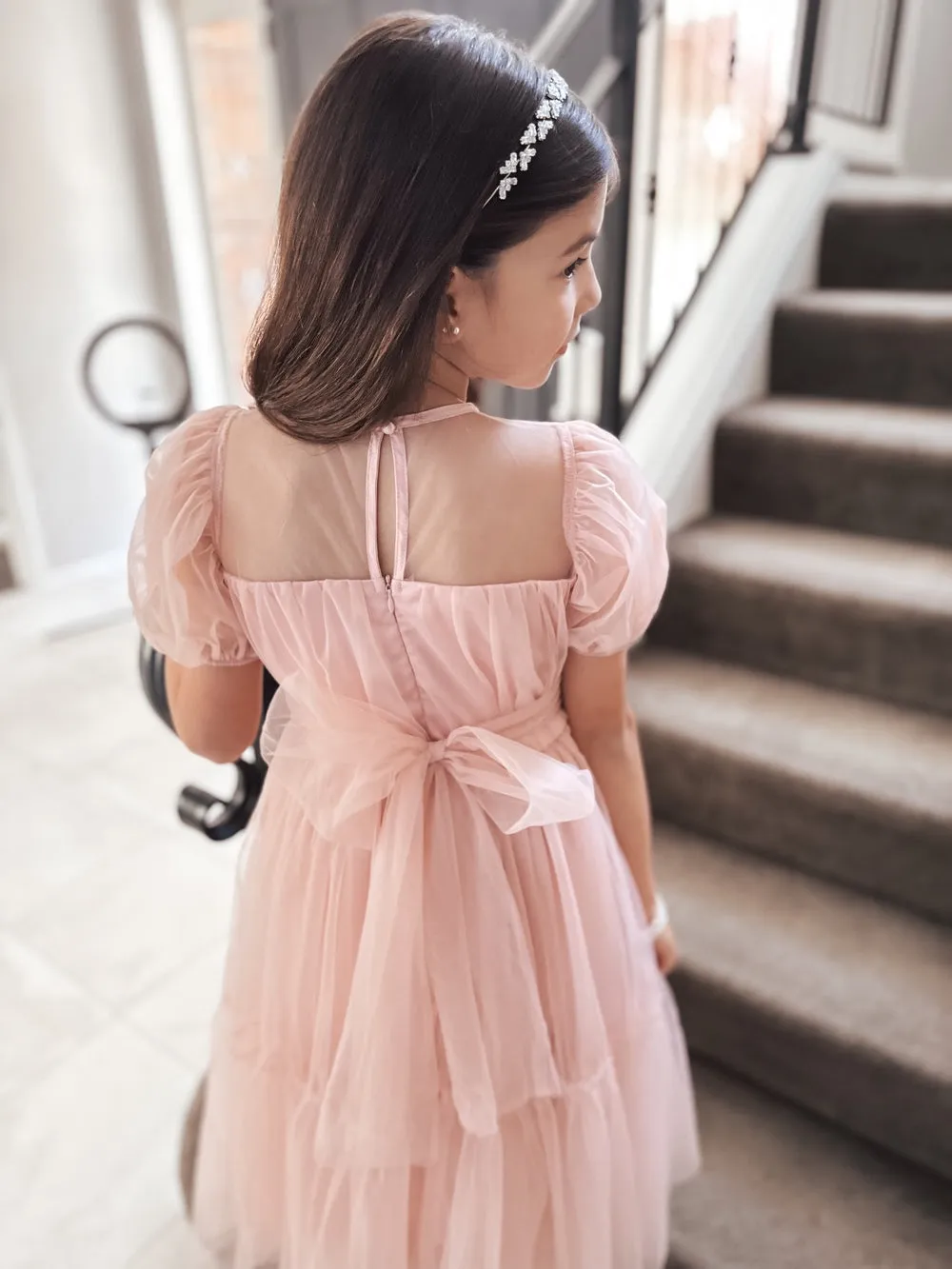 Harmony Puff Sleeve Dusty Pink Dress