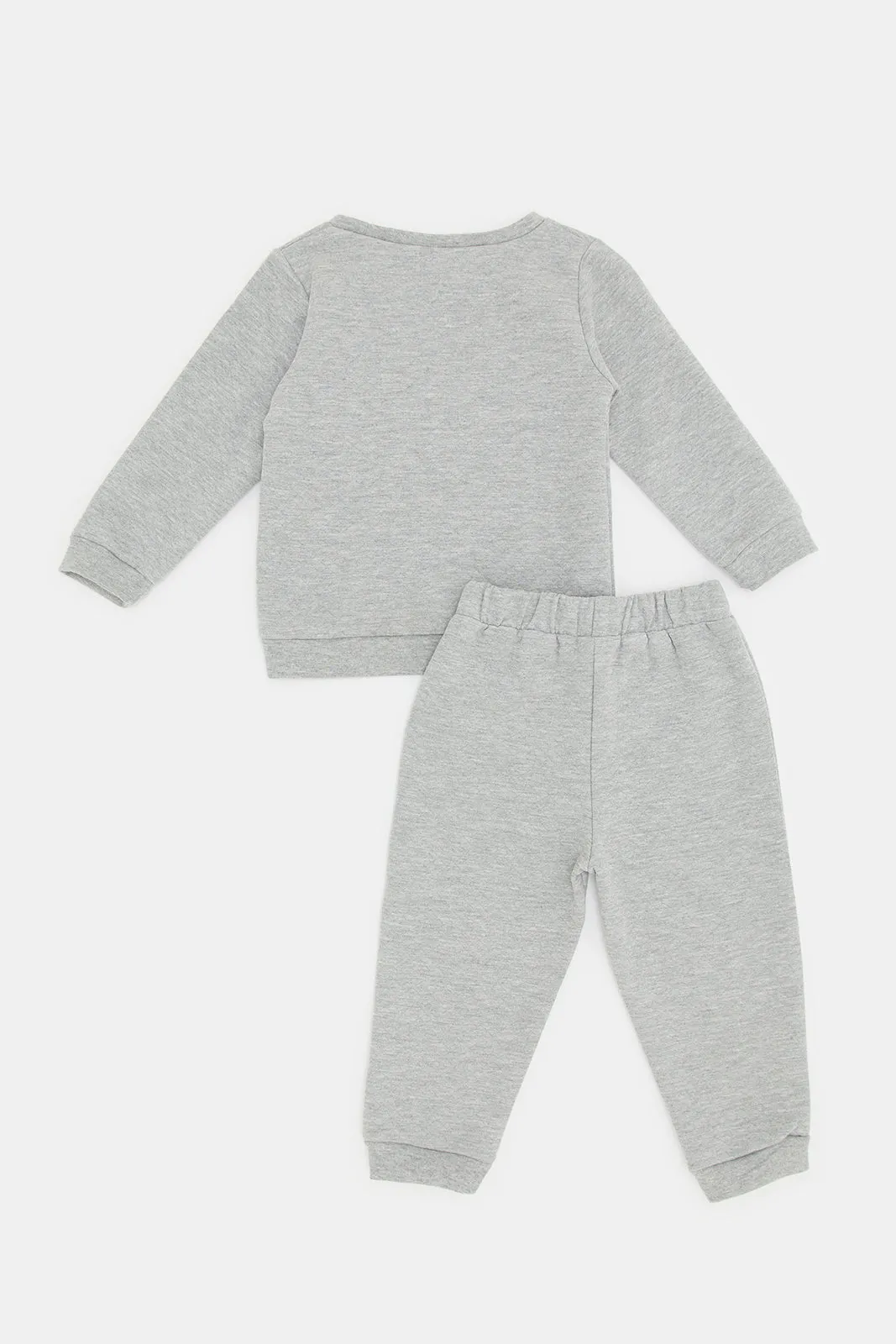 Infant Girls Grey Embroidered Jogging Suit (2 Piece)