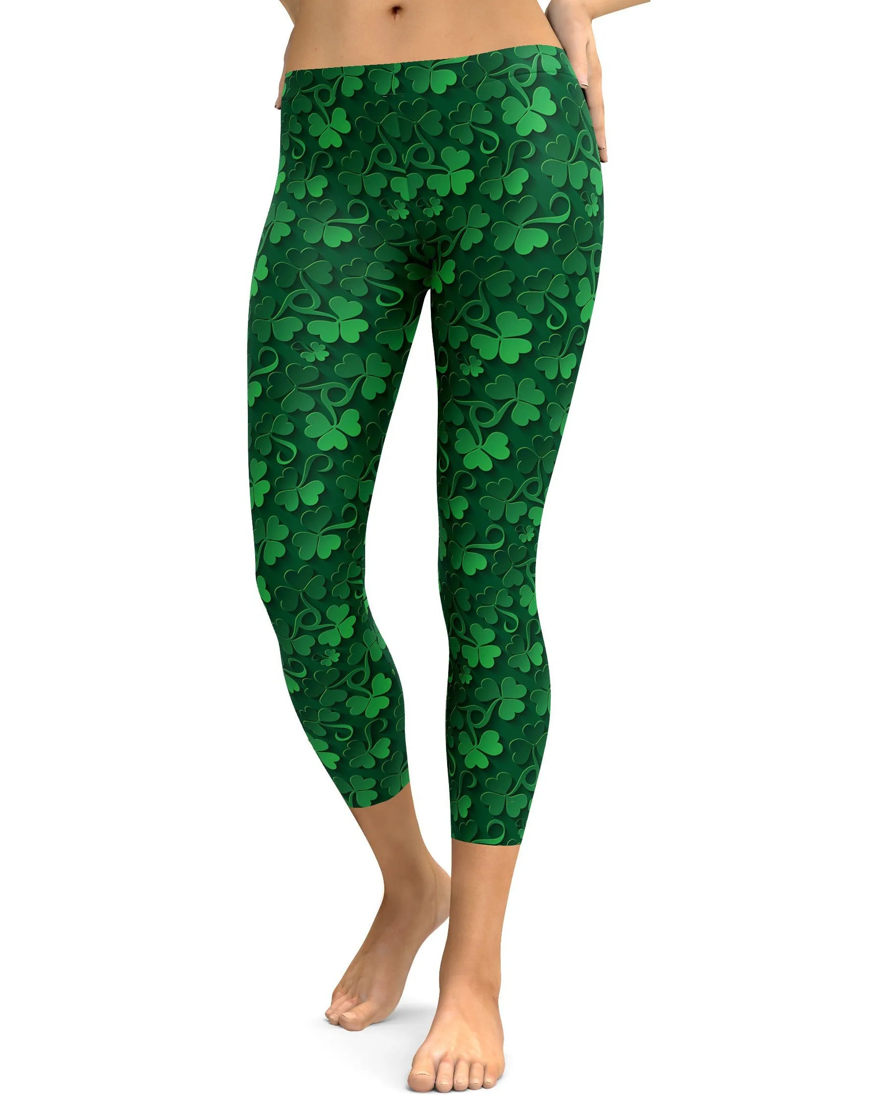 Irish 3D Shamrocks Capris