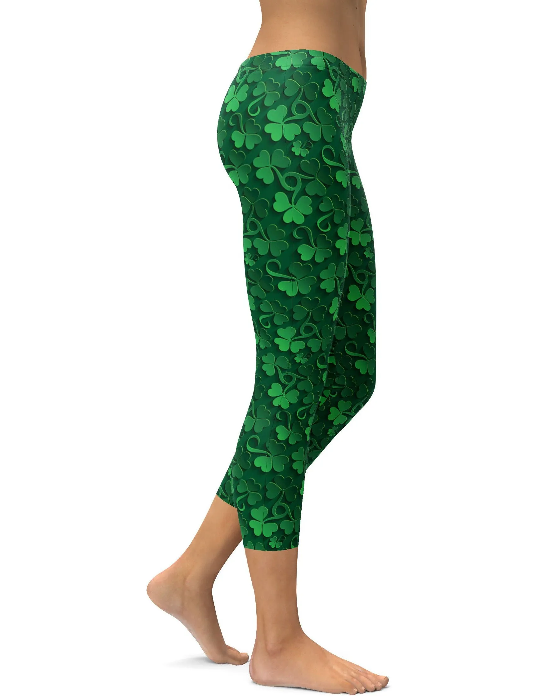 Irish 3D Shamrocks Capris