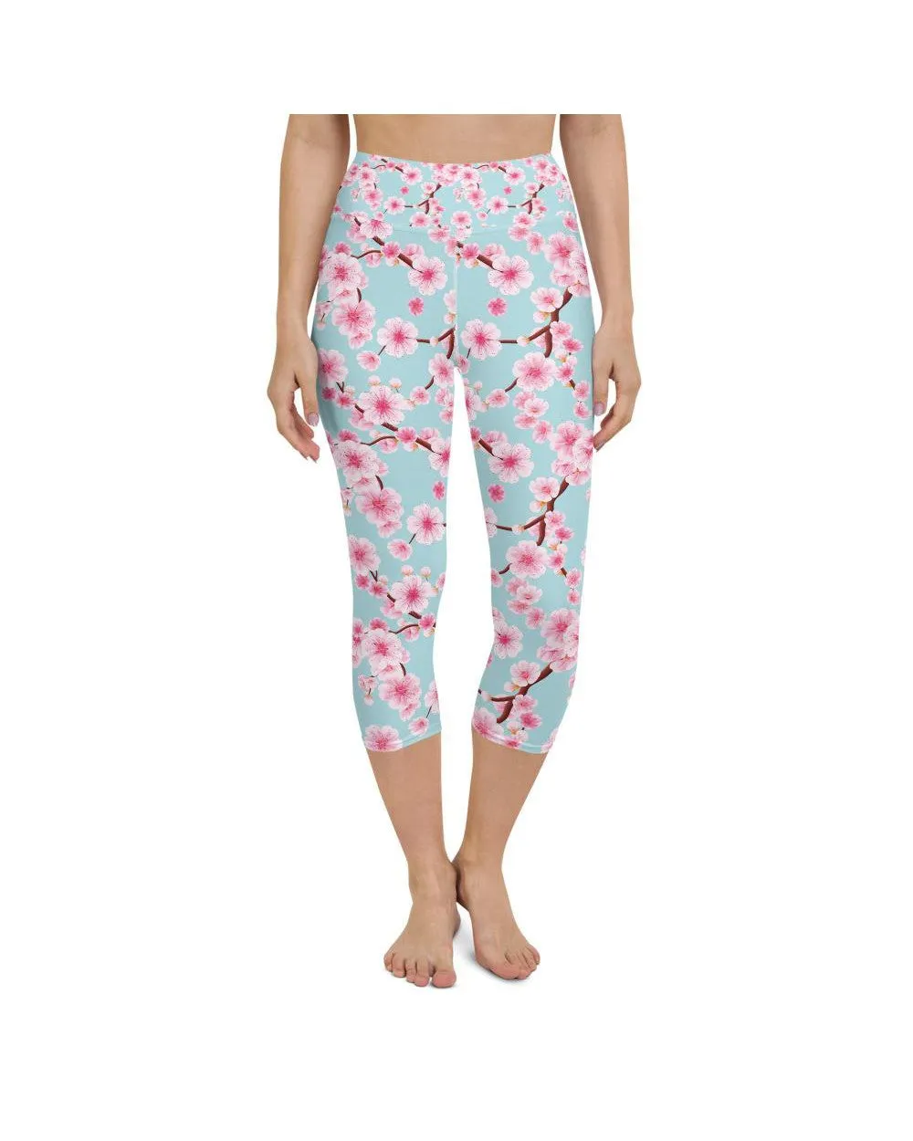 Japanese Cherry Blossom Yoga Capris