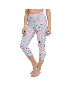 Japanese Cherry Blossom Yoga Capris